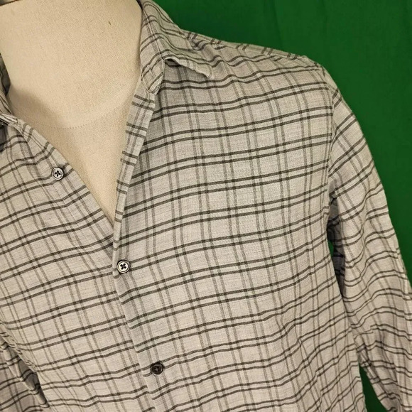 Theory Mens Tait Slim‎ Fit Jaspe Grip Long Sleeve Button Down Shirt Medium - Picture 3 of 5